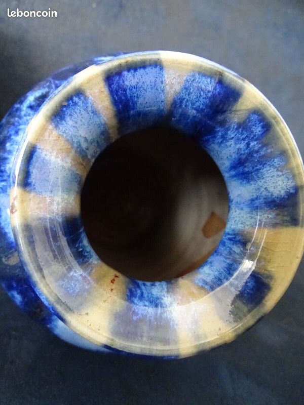 VENDUES / Vases Céramiques Grès du Morvan bleu + Alpho Alphonse Mouton design Art Nouveau rétro Vintage 1930's (image 16)