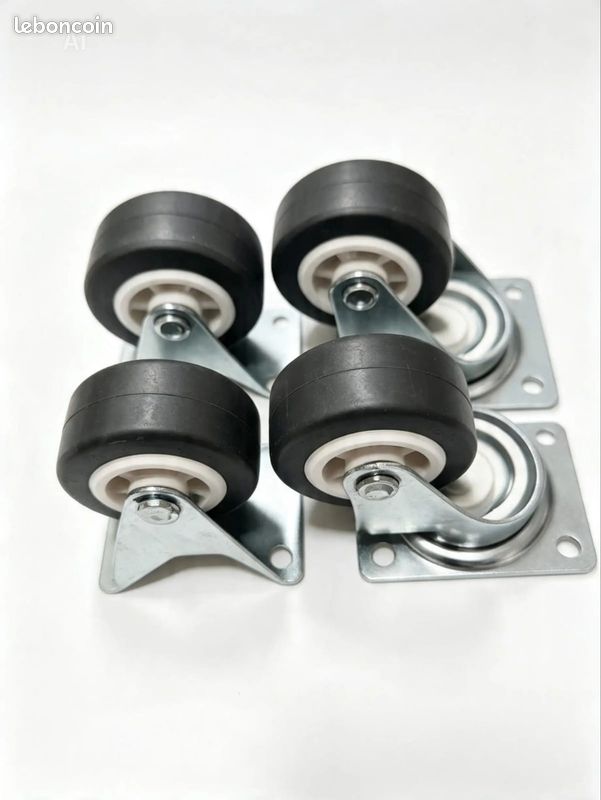 Lot de 4 Roulettes pour Meubles (2 Pivotantes + 2 Fixes) - Charge 120 kg (image 1)