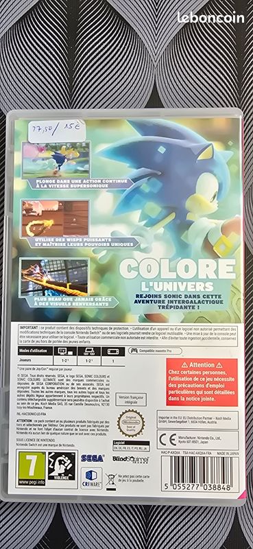 Jeu Nintendo Switch Sonic coloris ultimate (image 2)