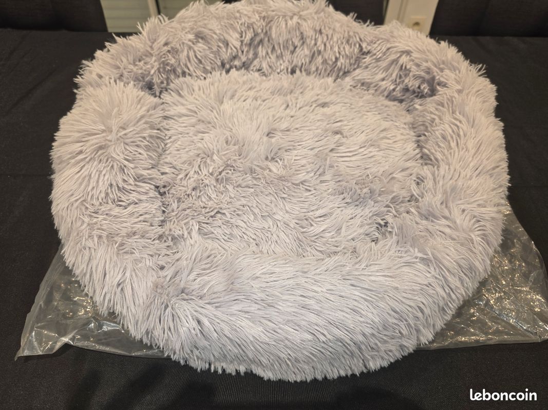 Coussin panier donut XL gris clair pour chien Neuf (image 1)
