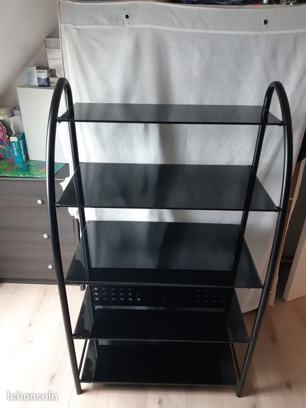 Etagère en verre trempé noir (image 2)