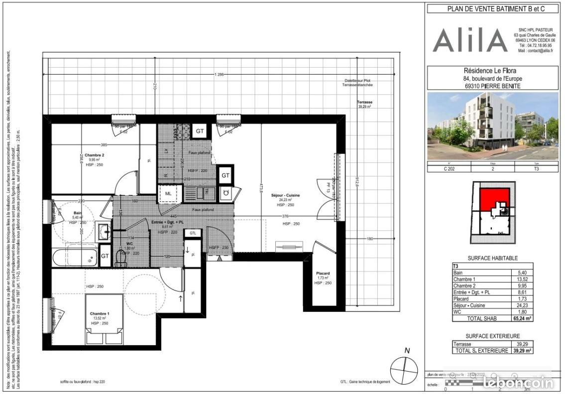 Appartement 3 pièces 65 m² · à Oullins-Pierre-Bénite · 65 m² · 1 097 €/mois