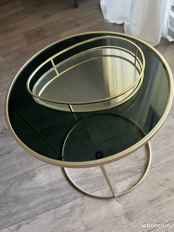Bout de canapé en verre noir maison du monde (image 6)