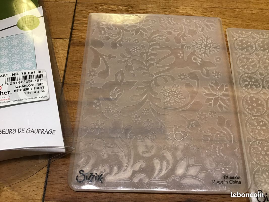 Scrapbooking sizzix embossing folders rayher 2 plaques pour textures (image 4)