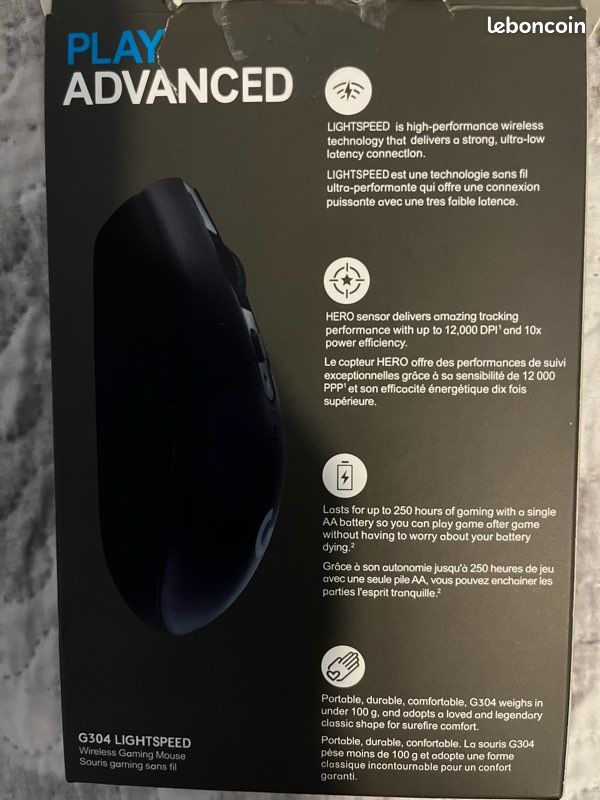 Souris Logitech Gaming sans fil G304, sans fil, 12000DPI, 1MS, pour