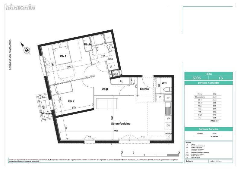 Appartement a louer rouen - 3 pièce(s) - 73 m2 - Surfyn