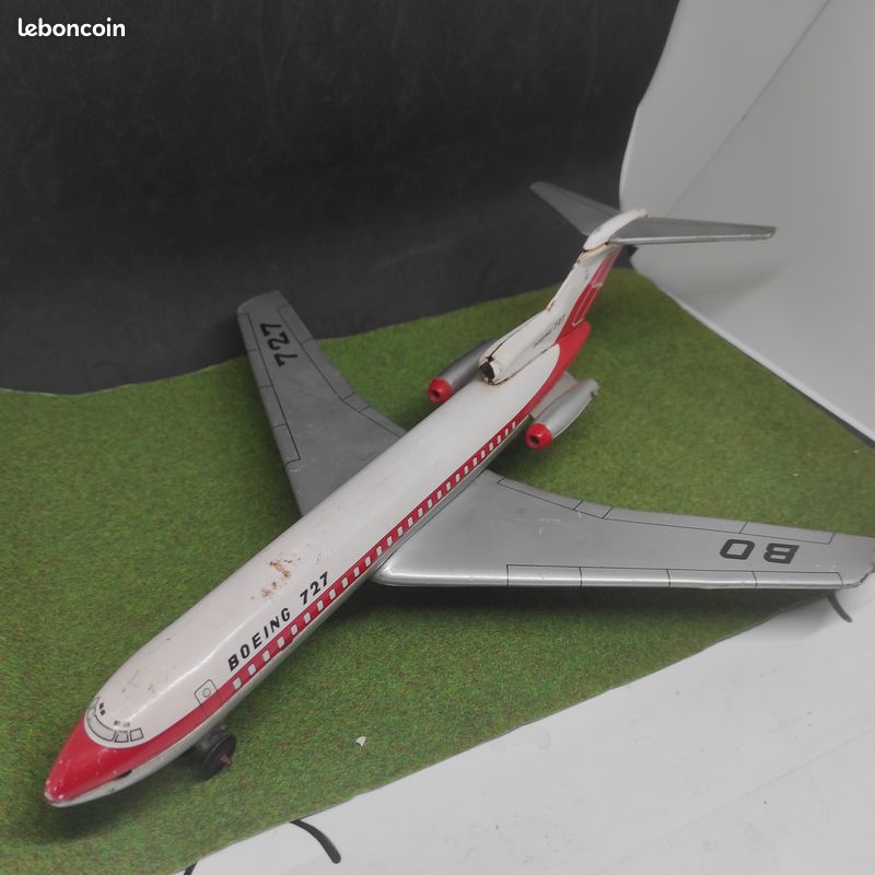Joustra Série Cadet Boeing 727 à Friction - Avion De Ligne En Tôle - Jouet Ancien France