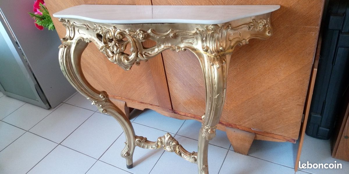 Meuble doré console d'entrée (image 2)