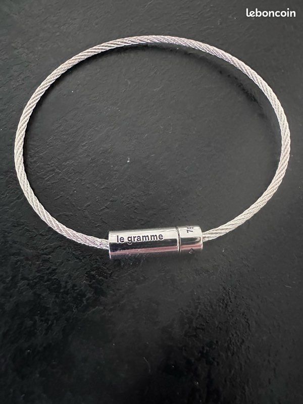 Bracelet Vintage Argenté Rigide Signé Monet 374 - Occasion, Haute Qualité, Poli