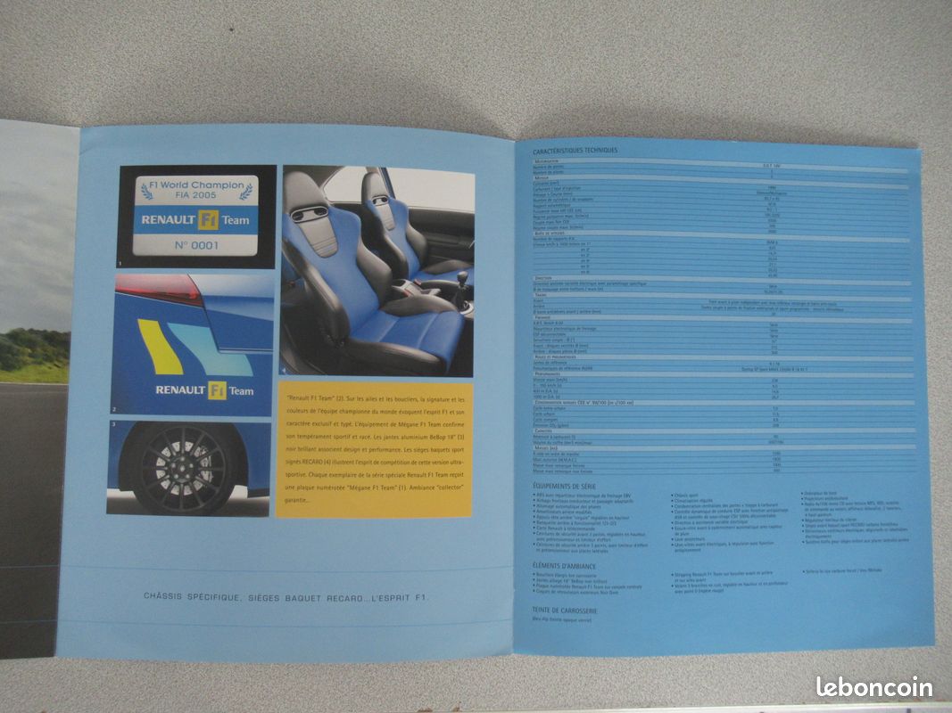 Lot de 3 catalogues dépliants Megane 2 RS F1 Team (image 9)