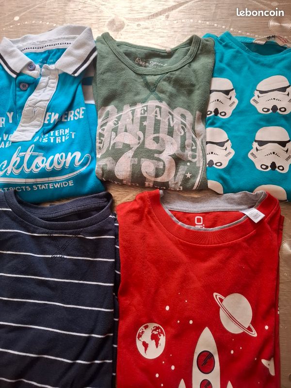 Lot De T-shirts Garçon 9-10 Ans - Occasion En Très Bon état - Multicolore