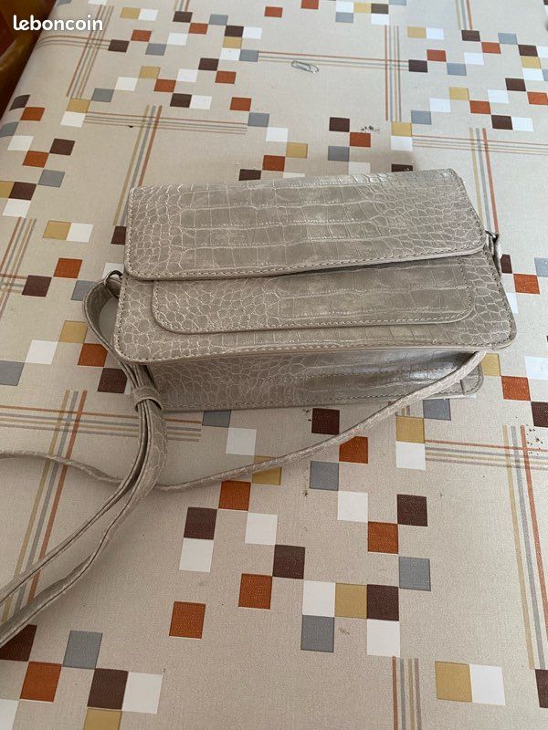 Sac à main beige/gris (image 1)