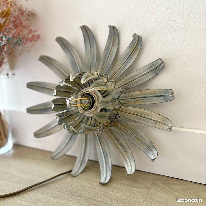 Applique murale en forme de fleur/suspension Art déco/luminaire original en métal, vintage et tendance (image 9)
