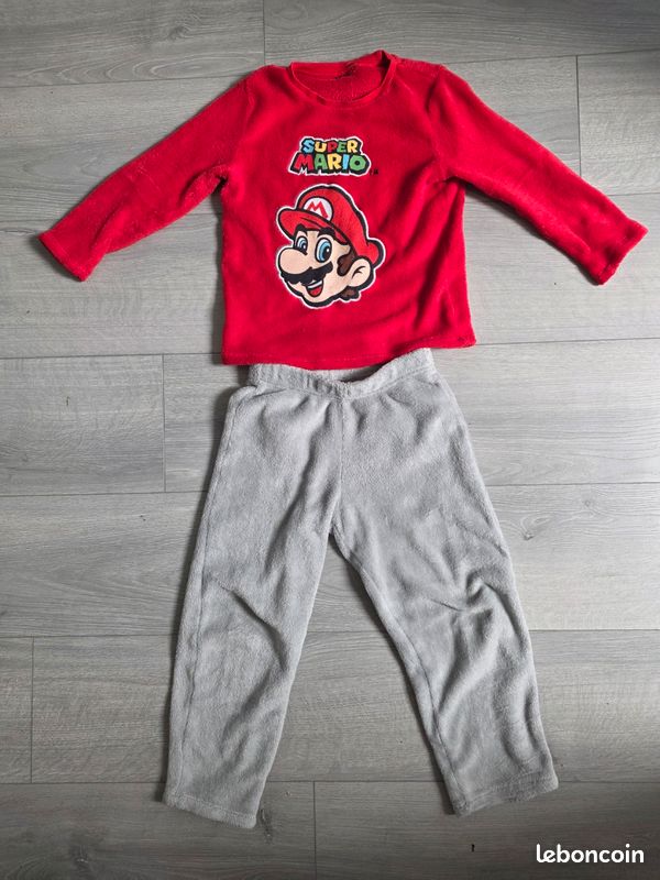 Pyjama Mario Bros Vetement Pyjama Super Mario Enfant Polaire