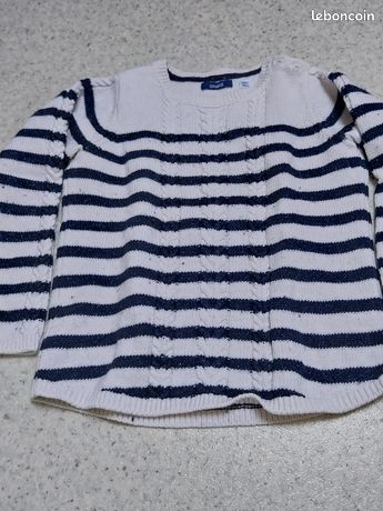 T-shirt Okaidi Garçon 8 Ans - Blanc, Manches Courtes, Coton, Motif Patineur