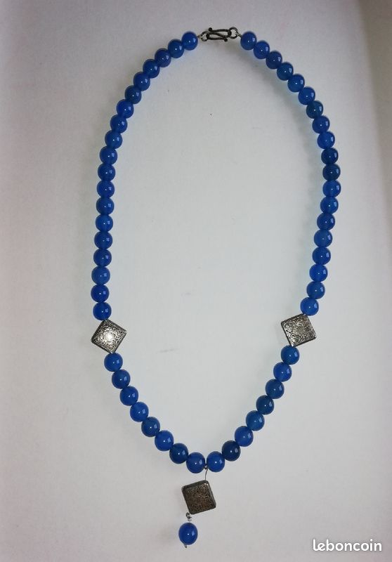 Collier en pierre bleu - NEUF (lcg33) (image 1)