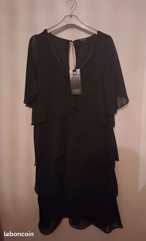 Robe Noire Femme M&S Collection - Taille 8 - Occasion Très Bon état - Manches Courtes