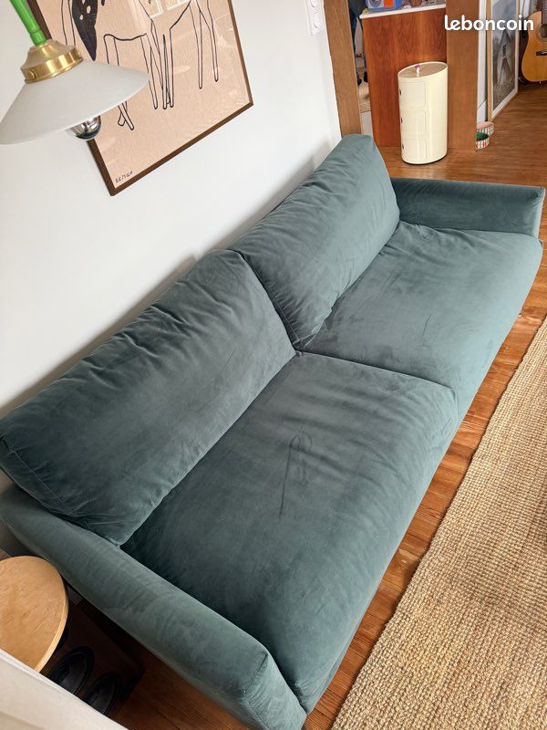 Canapé AMPM Vert - Occasion - Dimensions 155x80 Cm