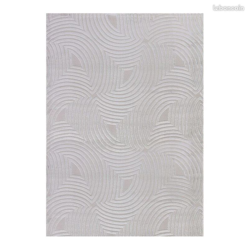Tapis effet courbe 3D design intérieur Bincia Argenté 160x230 (image 1)