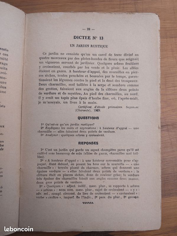 Livre La Dictée au CEP - Nathan 1933 (image 3)