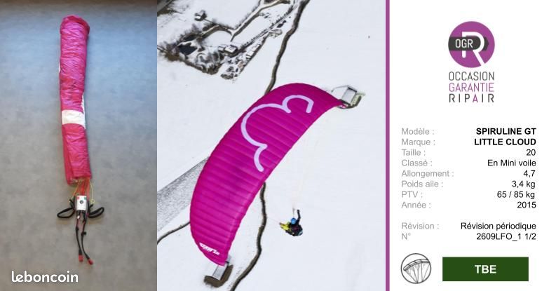 Spiruline gt little cloud 2.0 - parapente occasion (image 1)
