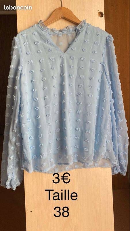 Haut femme bleu (image 1)