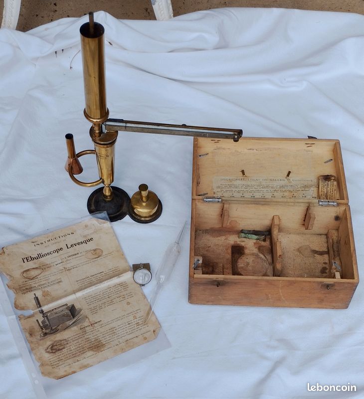 1880 ébulliomètre ébullioscope perfectionné LESVEQUE dans son coffret