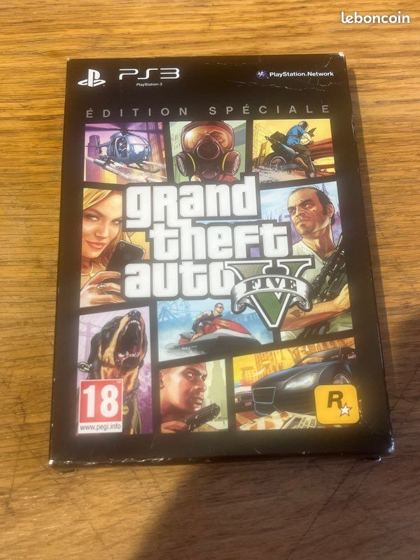 Jeu GTA V (Grand Theft Auto 5) COMPLET Sur PS3 - Version Française, En Très Bon état !