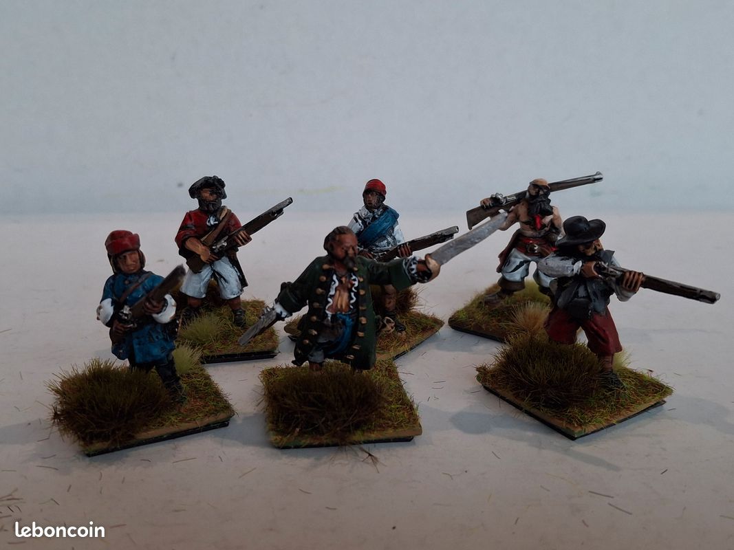 6 Figurines métal 28mm peintes : pirates (301) (image 3)