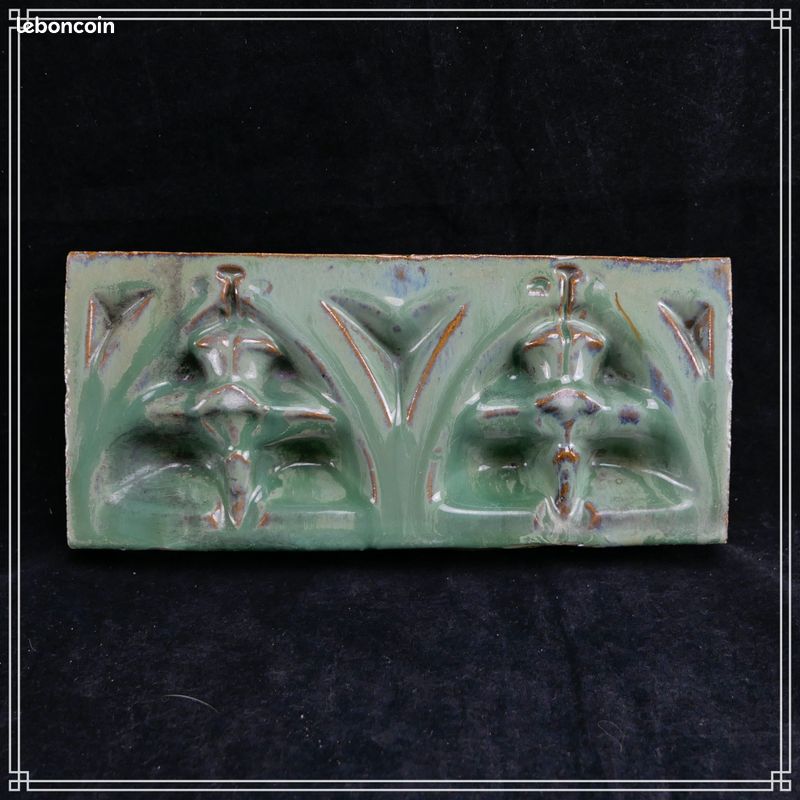 Elegant carreau en grès des vosges art nouveau rambervillers 3/3 (image 1)