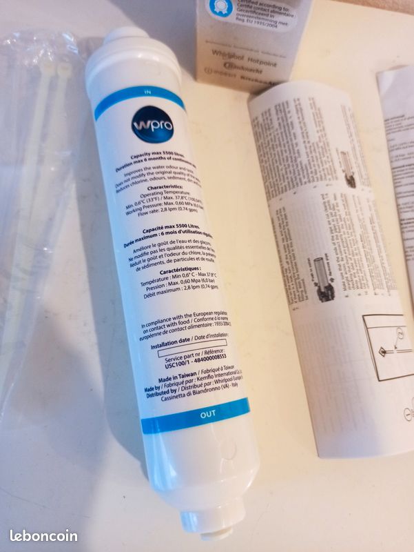 Filtre à eau universel WPRO pour réfrigérateur américain - NEUF (image 3)