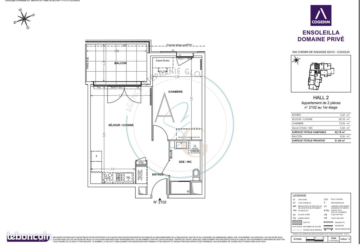 Appartement 2 pièces 43 m² · à Cogolin · 43 m² · 875 €/mois