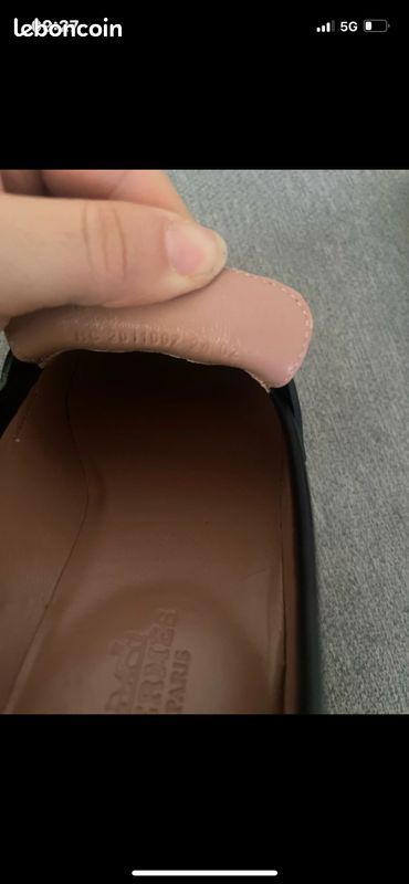 Moccasin Hermès noir argent taille 36 (image 4)