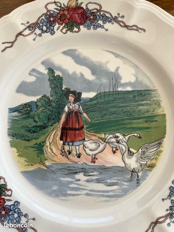 Assiettes plates,faïencerie Sarreguemines, modèle Obernai (image 4)