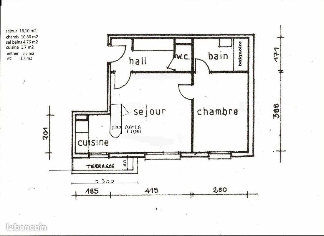 Appartement 1 pièce 42 m² · à Dunkerque · 42 m² · 520 €/mois