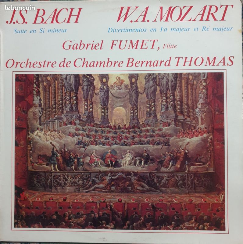 Vinyle 33T/ JS. BACH / W.A MOZART/ Gabriel FUMET, Flûte (image 1)