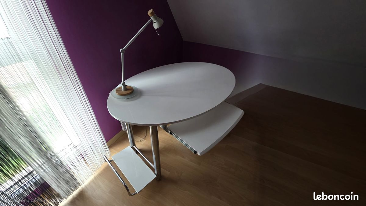 Bureau laqué blanc (image 2)
