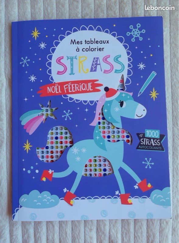 Cahier de coloriage avec 1000 strass autocollants (image 1)