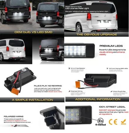 Plafonnier LED Canbus Brave Free pour Mercedes Benz Sprinter 906 / Viano  W639 / Vito W639, lumière - Équipement auto