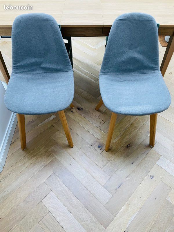 Lot 2 chaises tissu grises scandinaves (image 1)