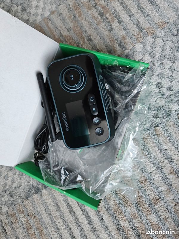 SOOMFON Adaptateur Bluetooth 5.2 3-en-1 Émetteur Récepteur Pour TV HiFi - AptX HD LL, Écran LCD, Portée 30m