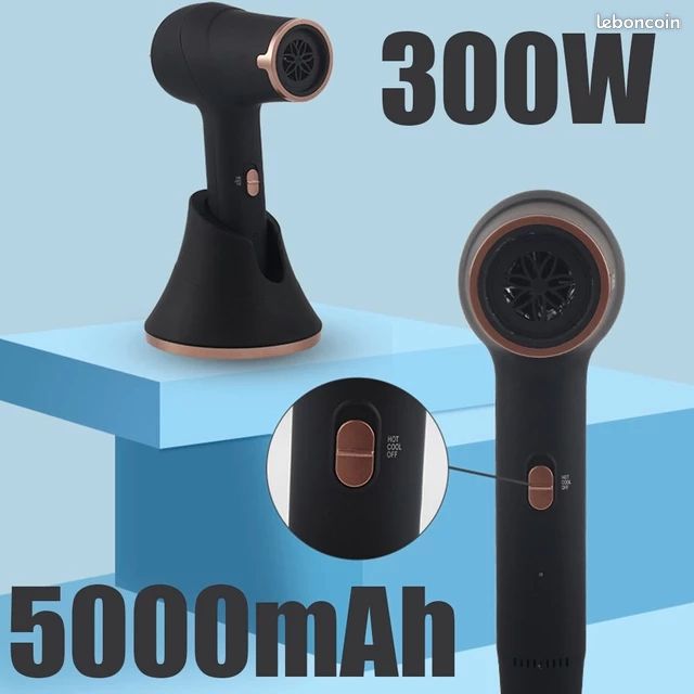 Sèche-cheveux sans fil Rechargeable, Portable, voyage, souffleur sans fil, outil de coiffure pour Sa (image 4)