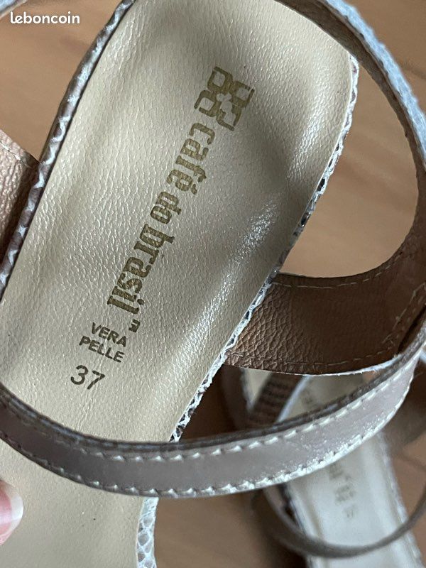 Sandales Deicolli En Cuir Argenté - Pointure 38 - Occasion Excellent état
