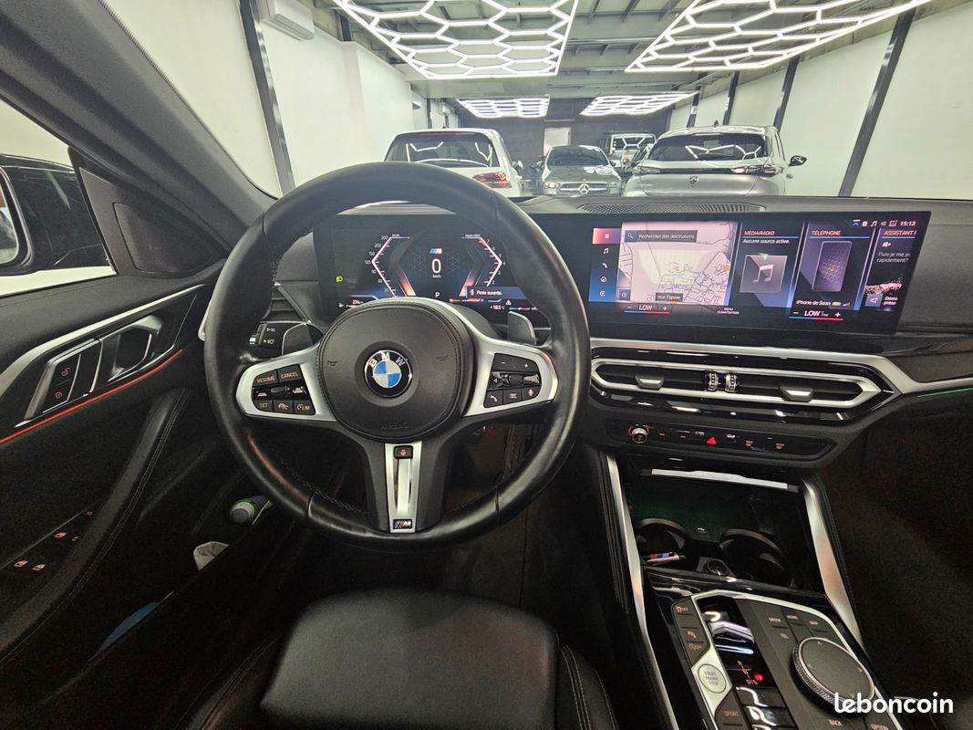 BMW 420i cabriolet M Sport / feux laser / ecrans full curvate display / siege chauffant / chauffage de nuque / régulateur auto adaptatif / feux auto / essuie-glace auto / volant chauffant / hayon ... (image 15)