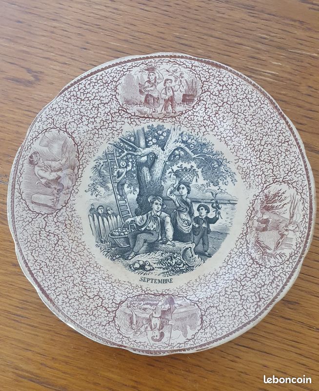 Assiette ancienne modèle septembre (image 1)