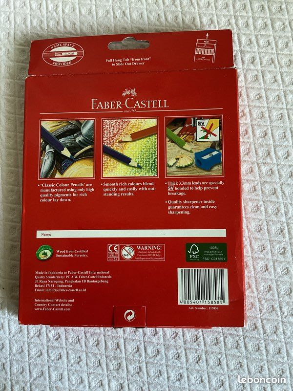 Boîte de 48 crayons de couleurs Faber-Castell Classic – État neuf (image 2)