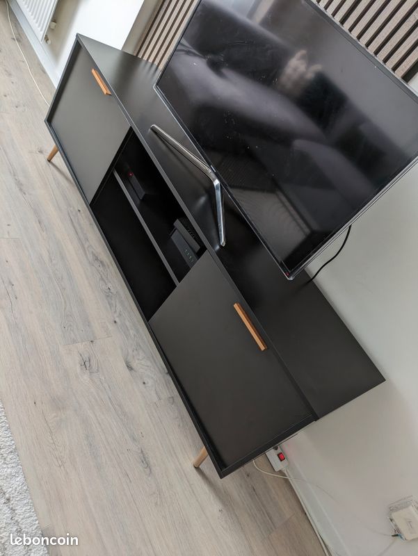 Meuble TV noir mat (image 3)