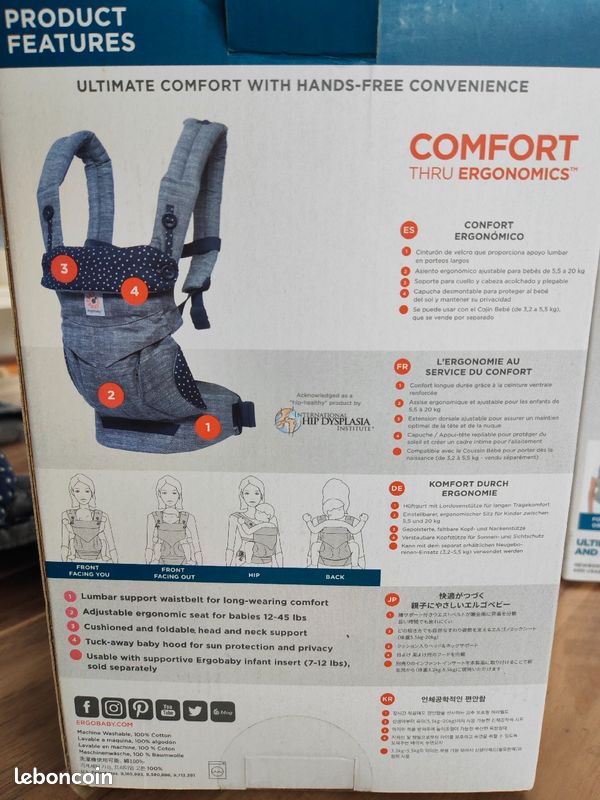 Porte-bébé Ergobaby 360 Carrier + coussin en option (image 5)