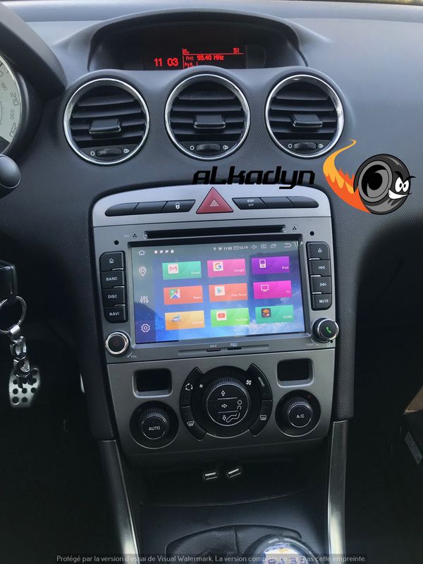 Autoradio GPS Peugeot 308 308SW Carplay gris Alkadyn - Équipement auto
