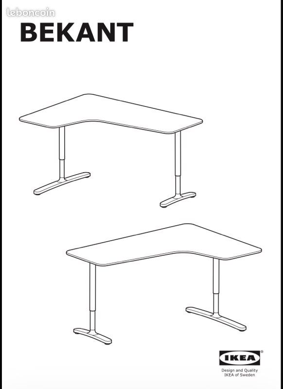 Bureau d’angle gauche BEKANT IKEA (image 3)